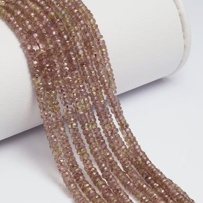 Color Change Garnet 3mm Hand Faceted Rondelles Bead Strand