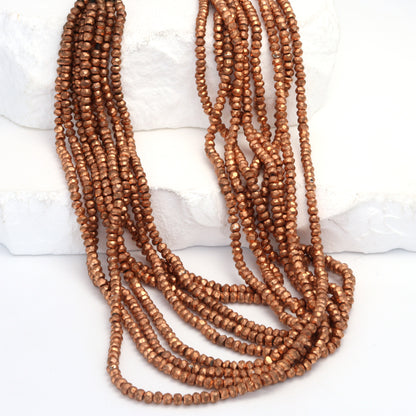 Rose Gold Plated Pyrite 2.5mm Faceted Rondelles