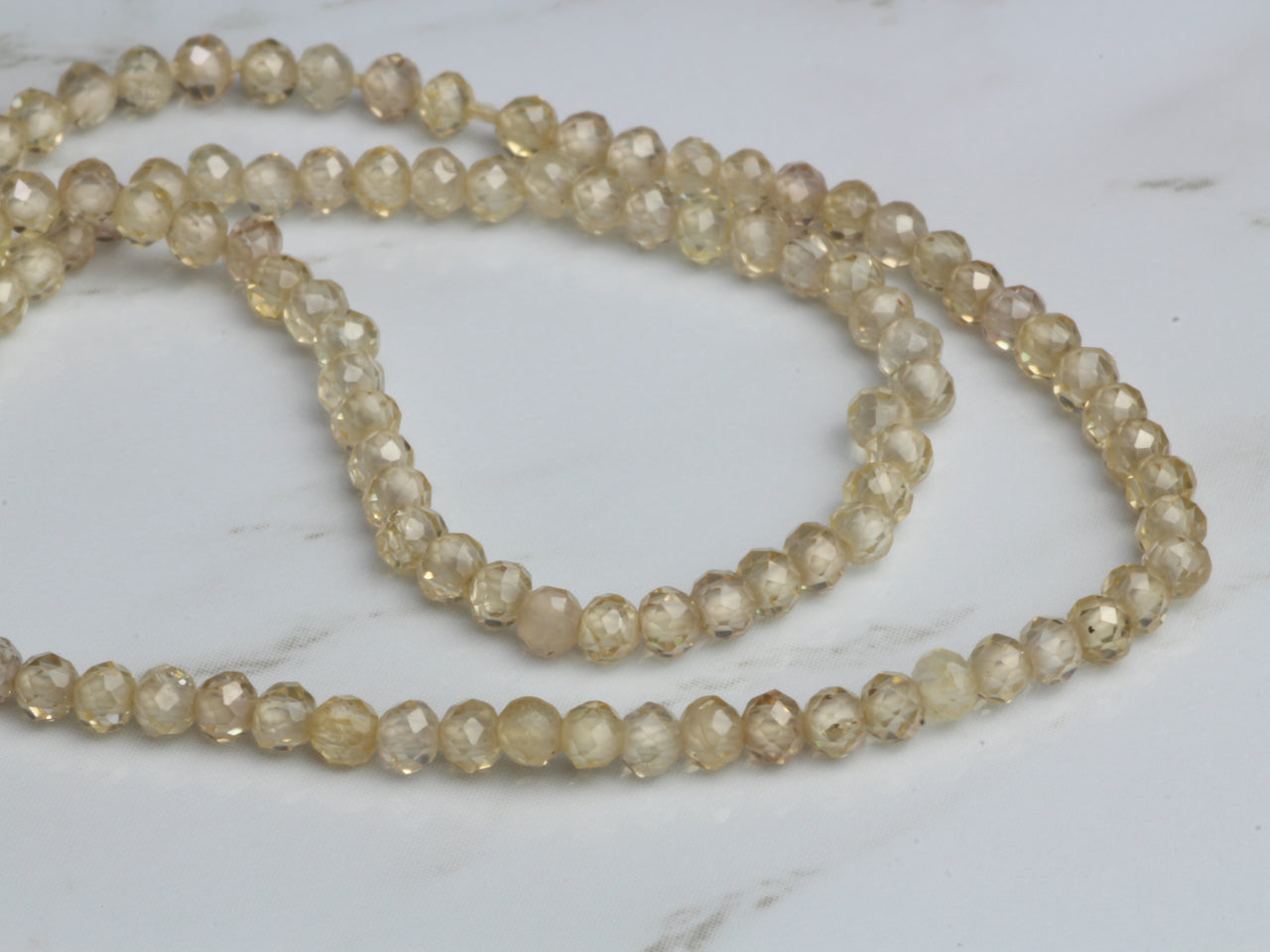 Champagne Zircon 2.5mm Faceted Rondelles