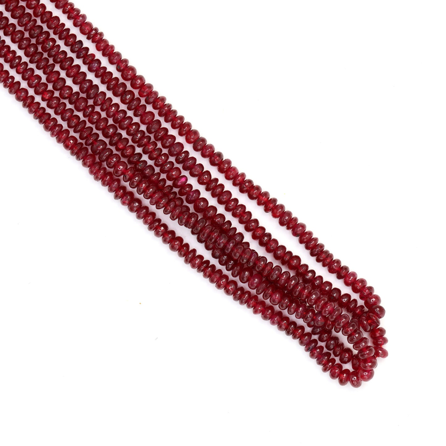 Red Ruby 3mm Smooth Rondelles Bead Strand