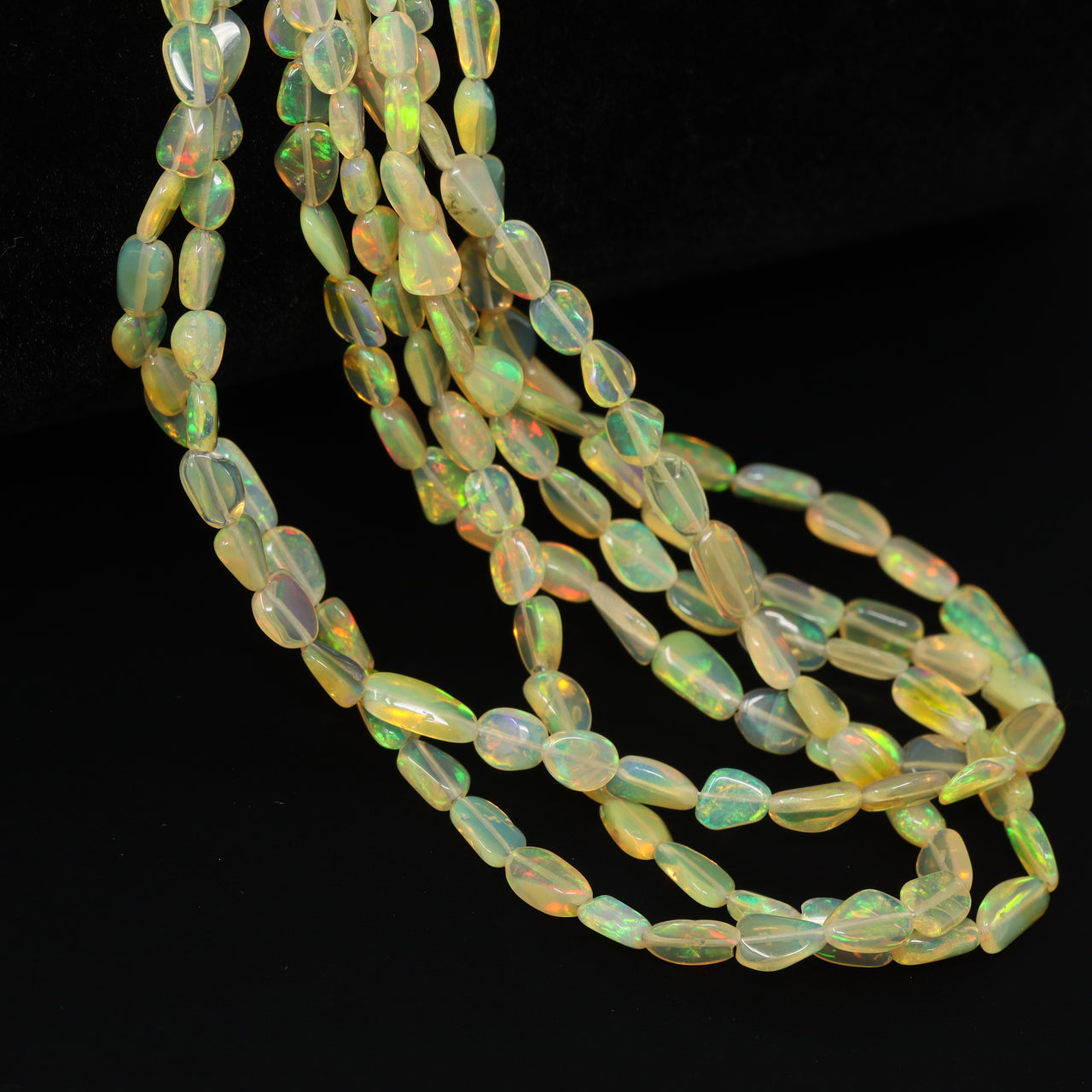 Yellow Ethiopian Opal 5x3mm – 6x4mm Smooth Nuggets Bead Strand