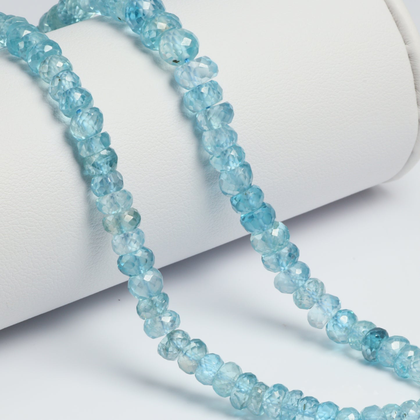 Blue Zircon 5mm Faceted Rondelles