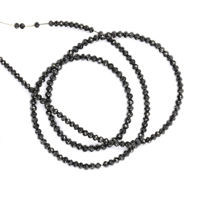 Black Diamond 2mm Faceted Rondelles