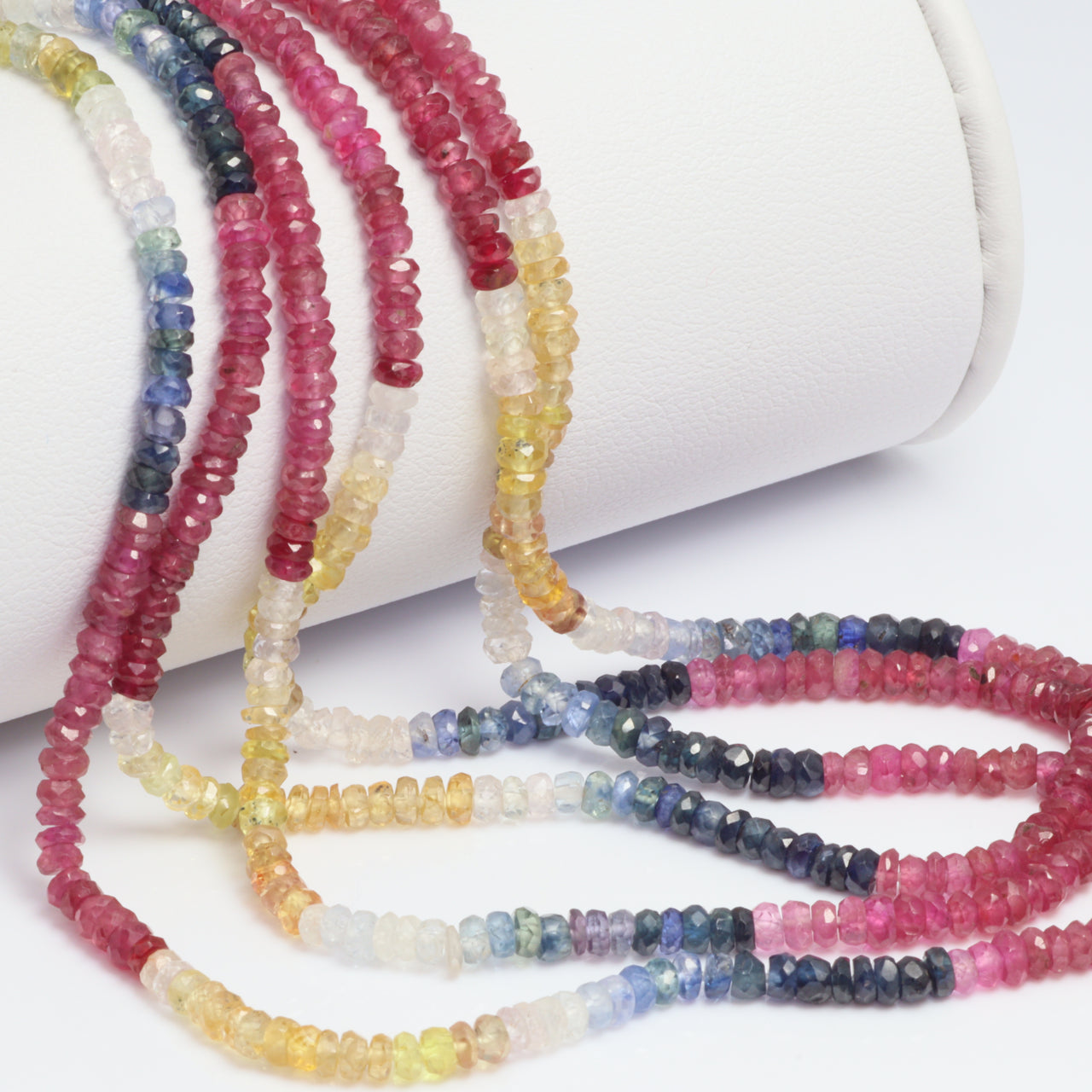 Multi Sapphire 3mm Faceted Rondelles