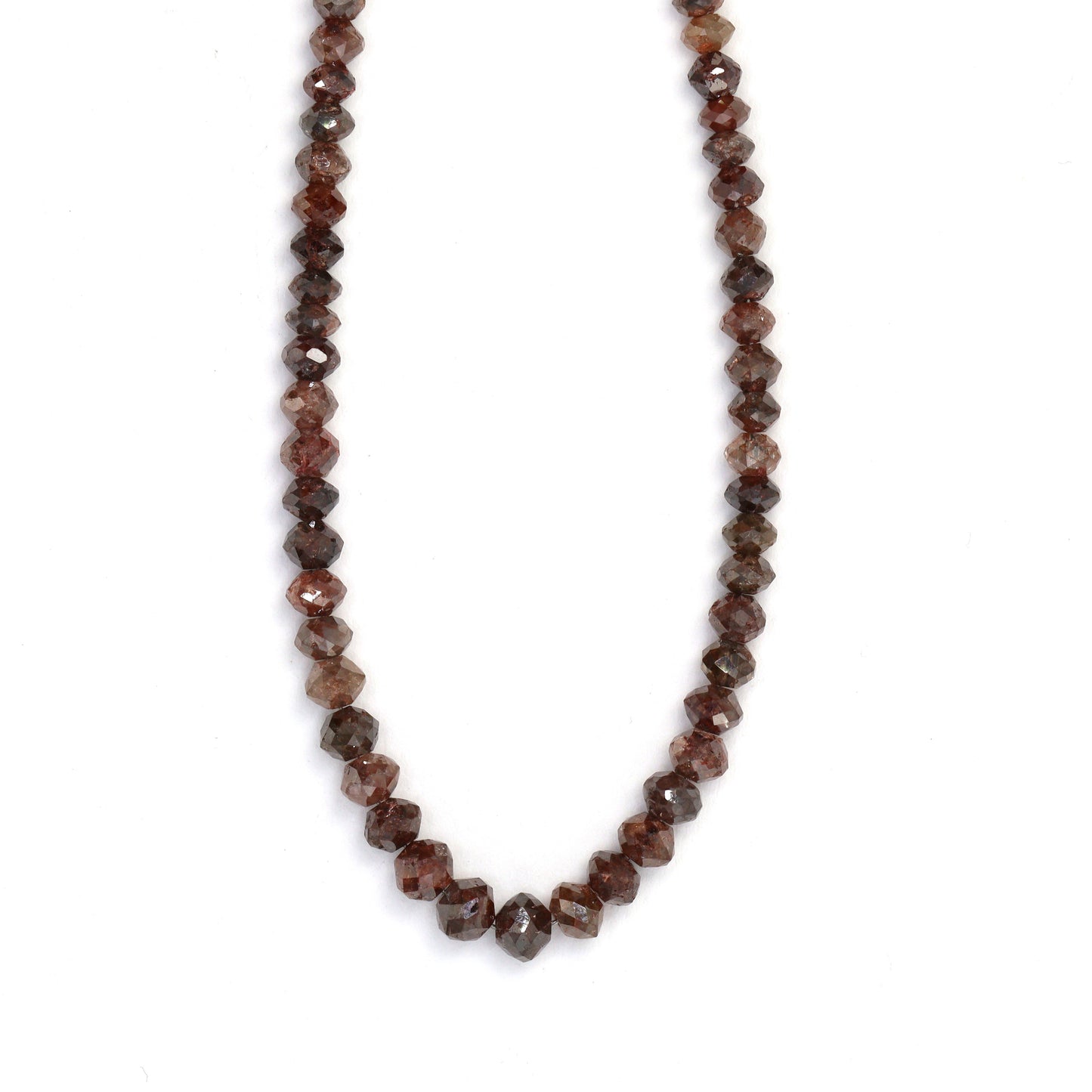 Brown Diamond 3.5mm - 4.5mm Hand Faceted Rondelles Bead Strand
