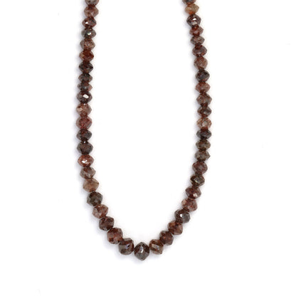 Brown Diamond 3.5mm - 4.5mm Hand Faceted Rondelles Bead Strand