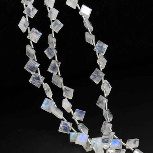 Rainbow Moonstone 6mm Faceted Squares Bead Strand