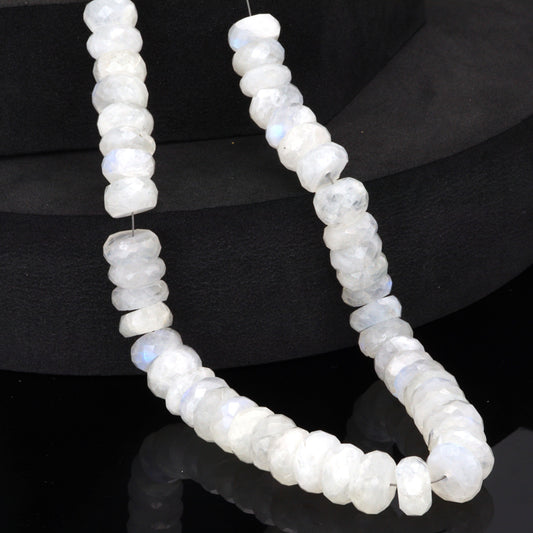 Rainbow Moonstone 9mm Faceted Rondelles Bead Strand
