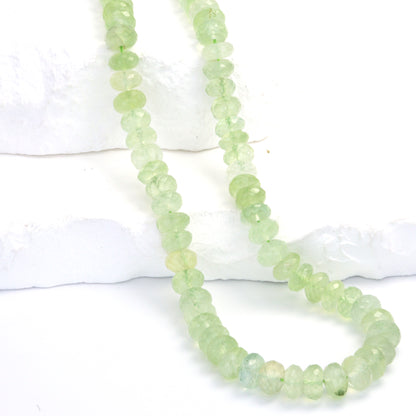 Green Prehnite 7mm Faceted Rondelles Bead Strand