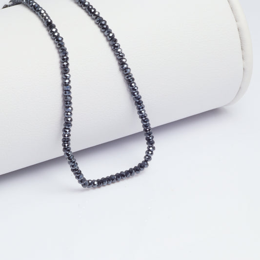 Coated Black Spinel 2mm Faceted Rondelles