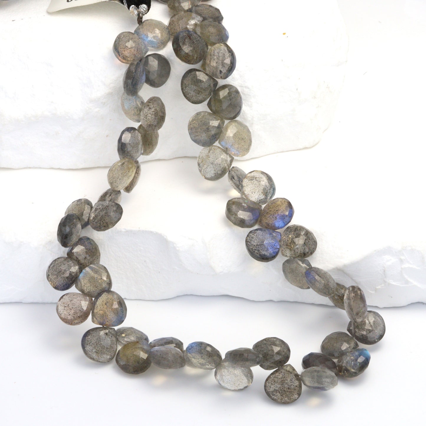 AA Blue Labradorite 7mm - 8mm  Faceted Hearts Bead Strand