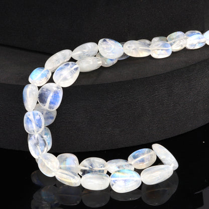 AA Blue Rainbow Moonstone 12x10mm Smooth Nuggets