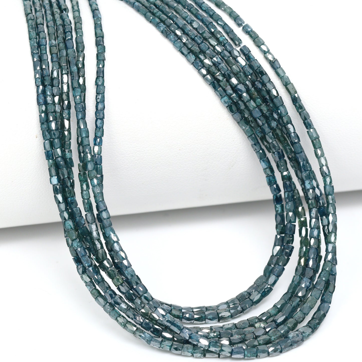 Blue Diamond 1.5mm – 2.5mm Hand Faceted Tubes Bead Strand