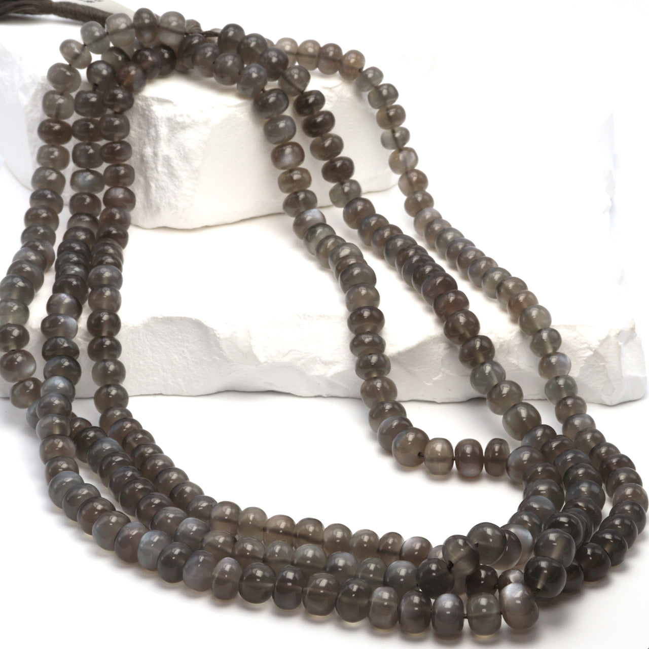 Gray Moonstone 7mm Smooth Rondelles