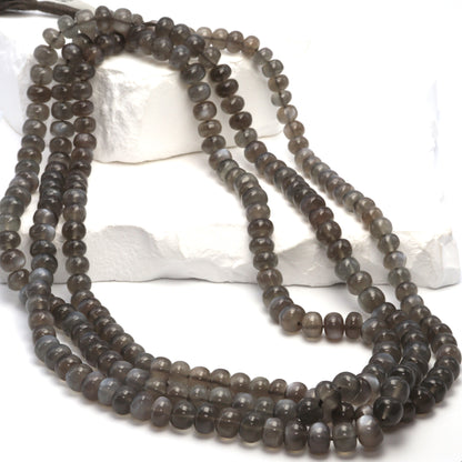 Gray Moonstone 7mm Smooth Rondelles