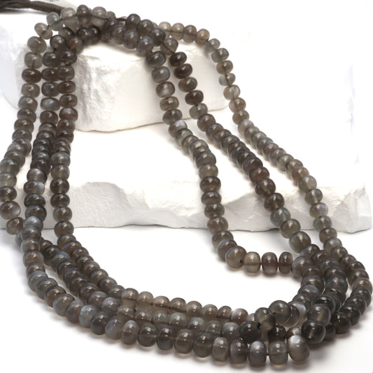 Gray Moonstone 7mm Smooth Rondelles