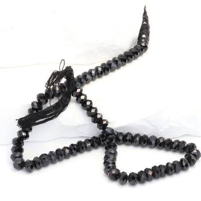 Black Spinel 5mm Faceted Rondelles