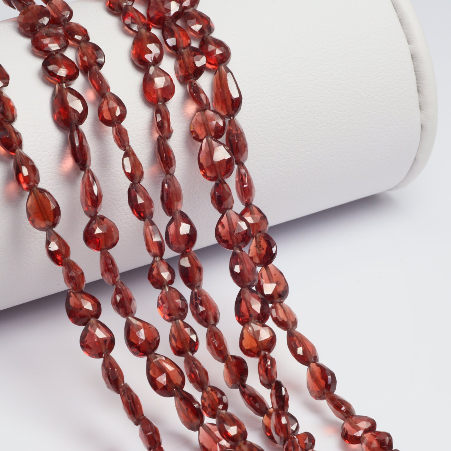 Red Garnet 4x6mm Center Drilled Pear Briolettes