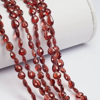 Red Garnet 4x6mm Center Drilled Pear Briolettes