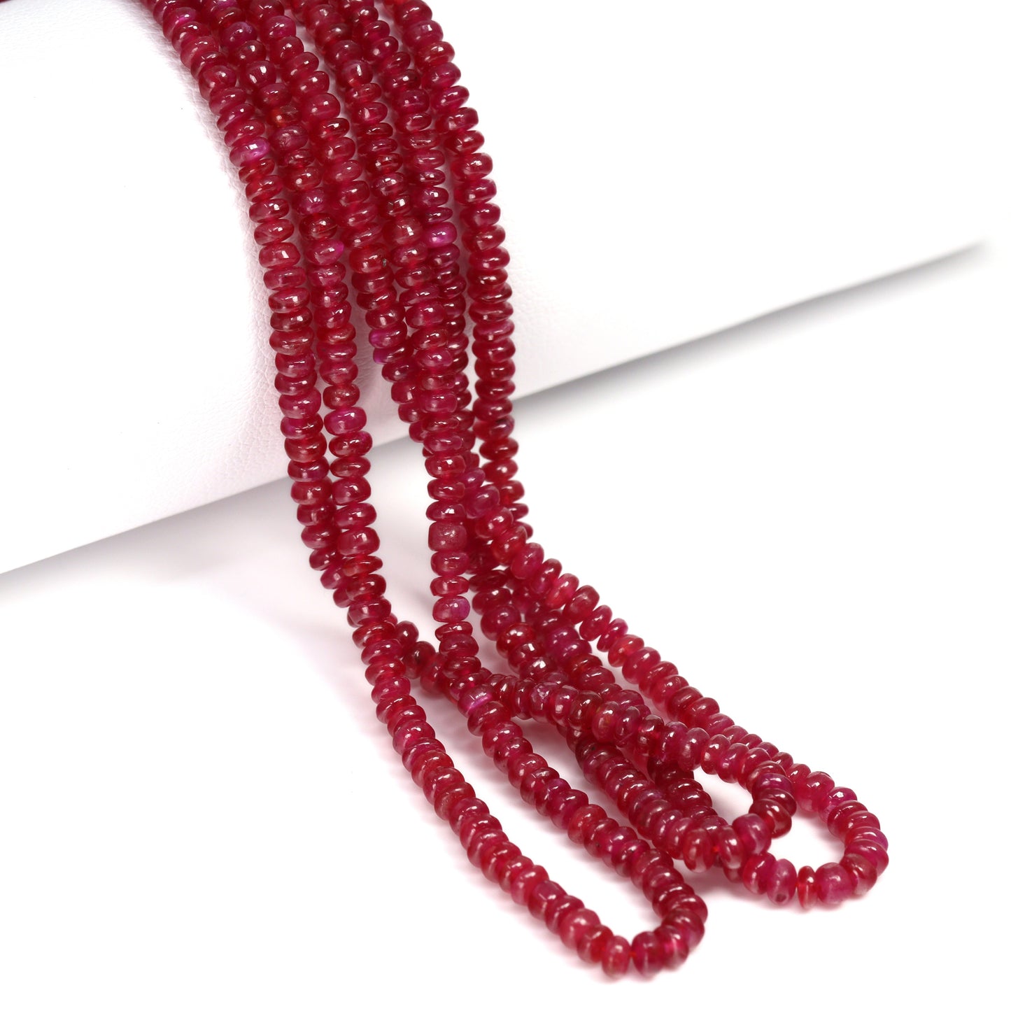 Red Ruby 2mm – 3mm Smooth Rondelles Bead Strand