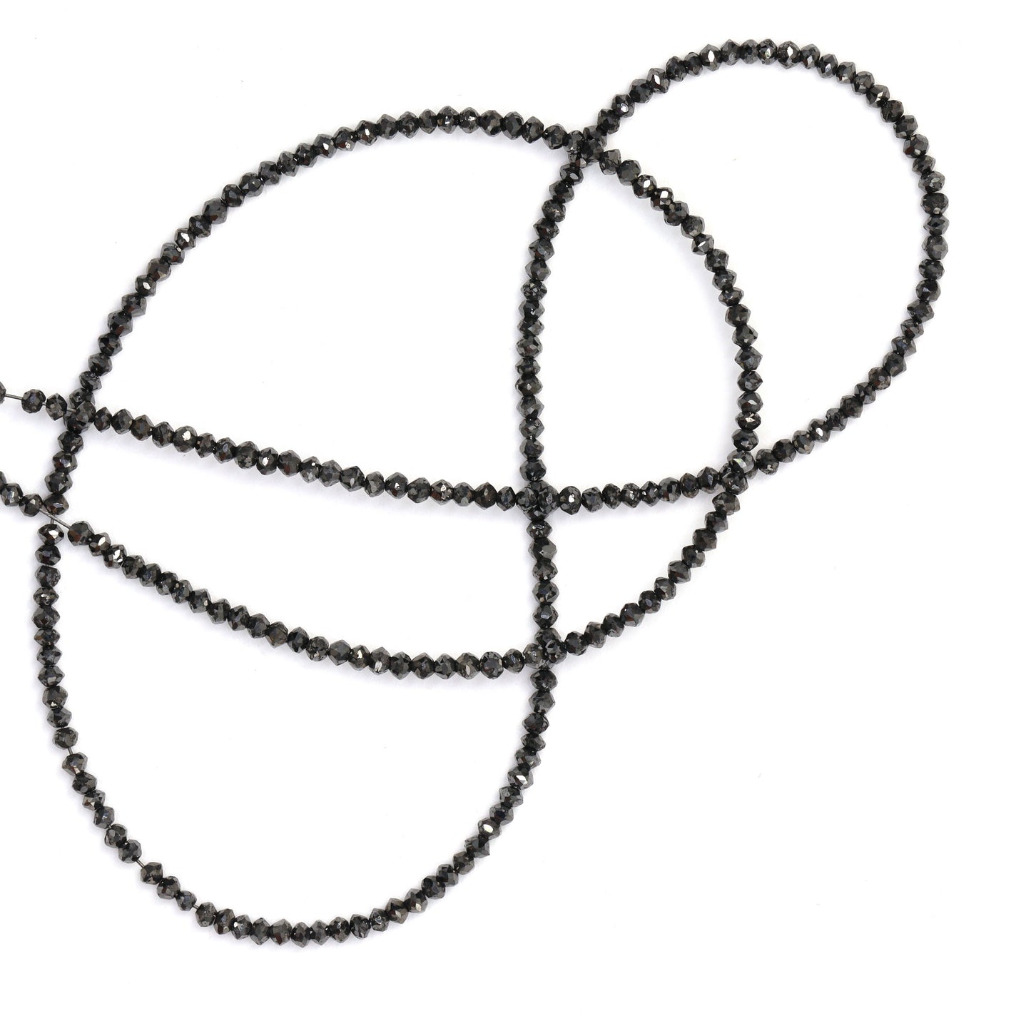 Black Diamond 2mm Faceted Rondelles