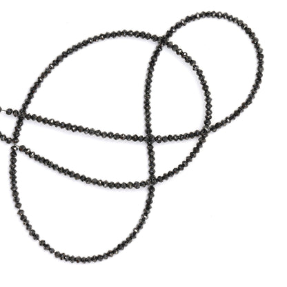 Black Diamond 2mm Faceted Rondelles