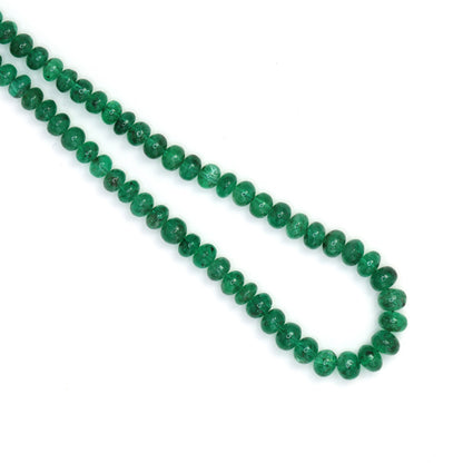 Green Emerald 3.5mm - 5mm Smooth Rondelles Bead Strand