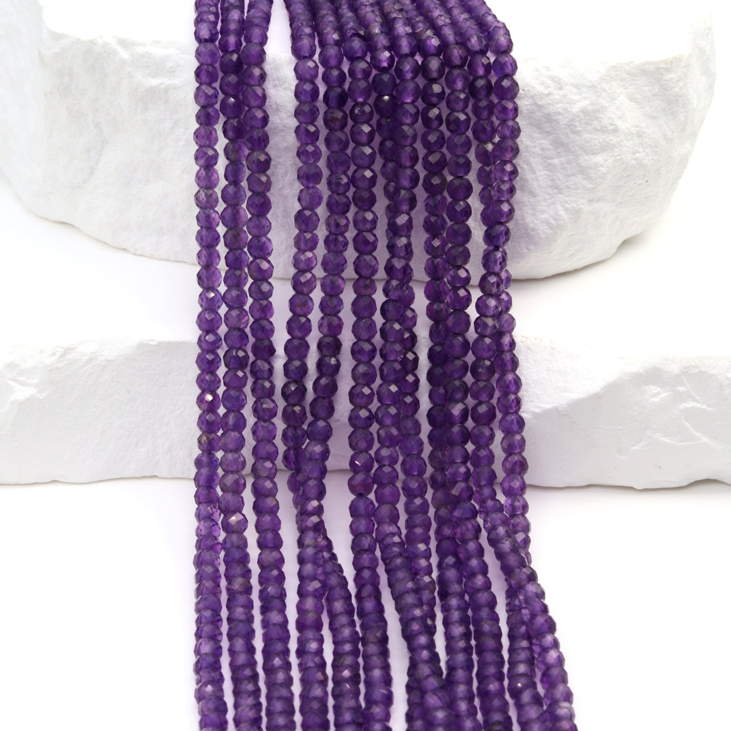 Purple Amethyst 2.5mm Faceted Rondelles