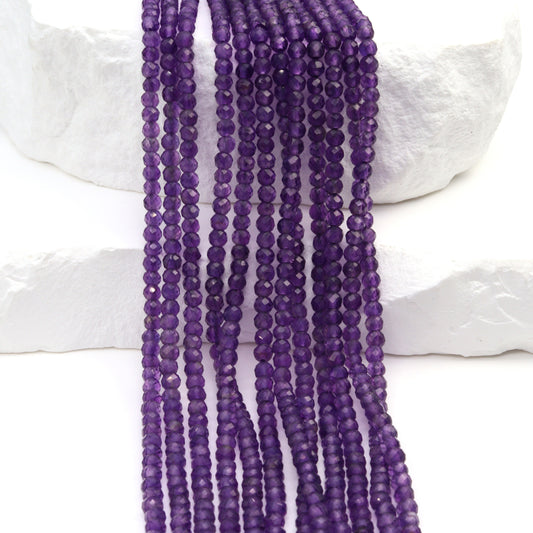 Purple Amethyst 2.5mm Faceted Rondelles