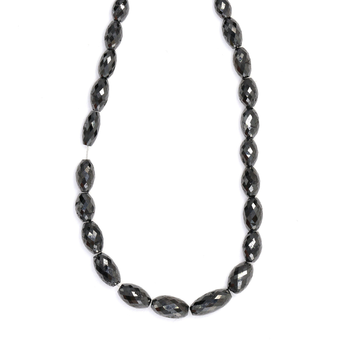 Black Diamond 5x3mm - 9x4mm Faceted Drums Bead Strand