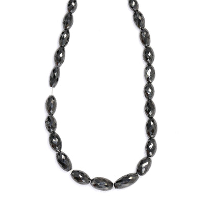 Black Diamond 5x3mm - 9x4mm Faceted Drums Bead Strand