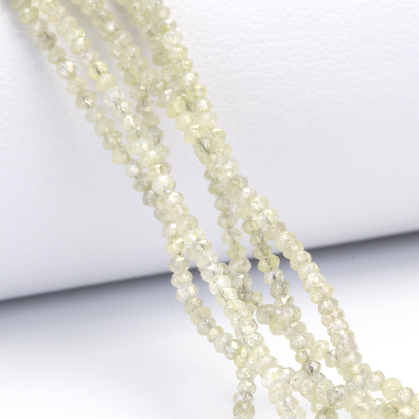 Taupe Diamond 1.9mm - 2.2mm Hand Faceted Rondelles Bead Strand