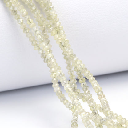 Taupe Diamond 1.9mm - 2.2mm Hand Faceted Rondelles Bead Strand