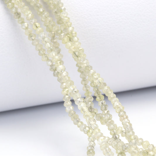 Taupe Diamond 1.9mm - 2.2mm Hand Faceted Rondelles Bead Strand