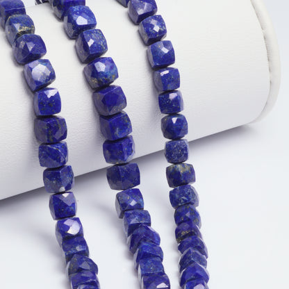 Royal Blue Lapis Lazuli 6mm Faceted Cubes