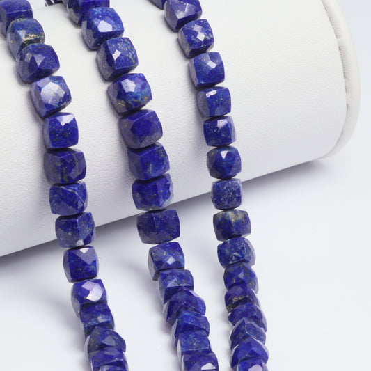 Royal Blue Lapis Lazuli 6mm Faceted Cubes