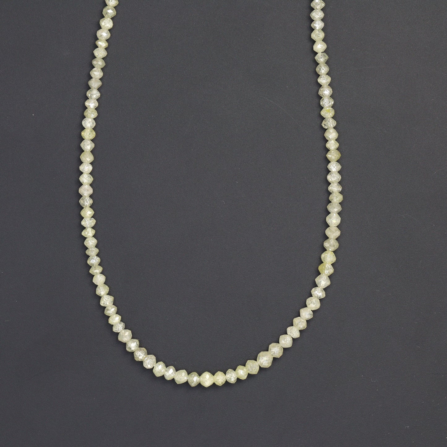 Taupe Diamond 2.1mm - 2.5mm Hand Faceted Rondelles Bead Strand