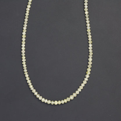 Taupe Diamond 2.1mm - 2.5mm Hand Faceted Rondelles Bead Strand