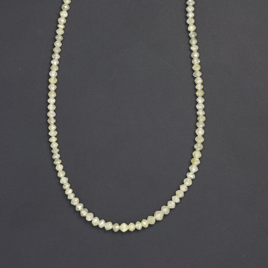 Taupe Diamond 2.1mm - 2.5mm Hand Faceted Rondelles Bead Strand