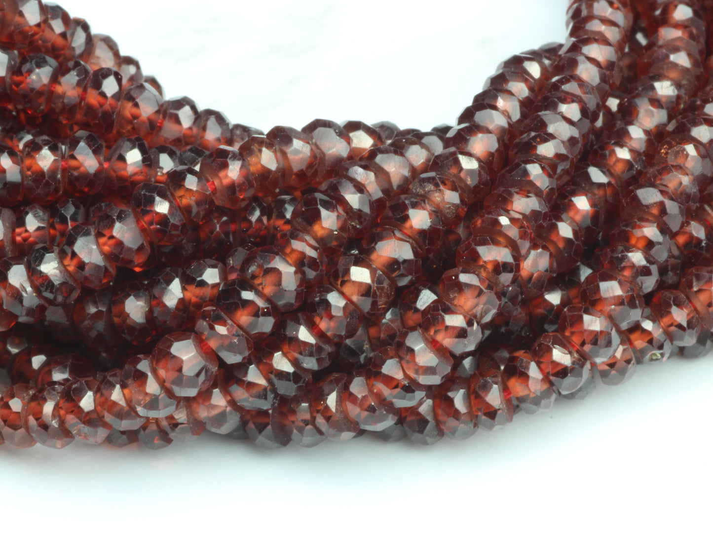 Red Garnet 4mm Faceted Rondelles
