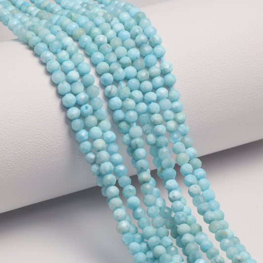 Blue Larimar 3mm Faceted Rondelles