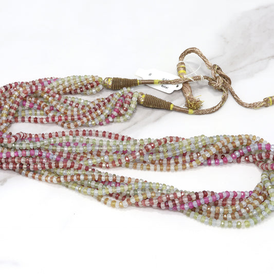 Multi Sapphire 3mm Faceted Rondelles