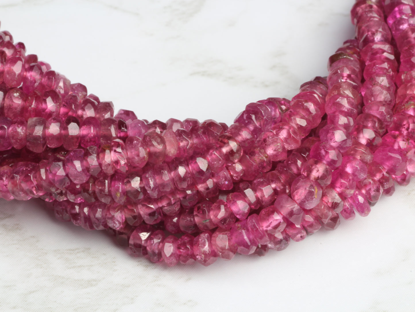 Pink Tourmaline 3mm Faceted Rondelles