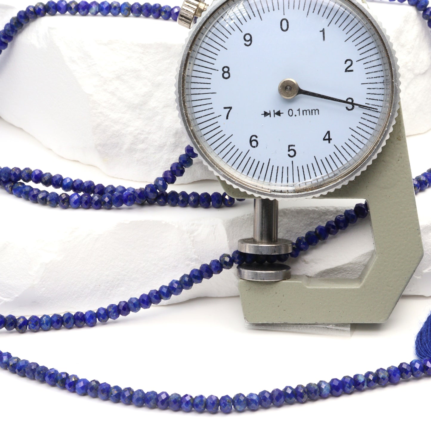 Lapis Lazuli 3mm Faceted Rondelles Bead Strand