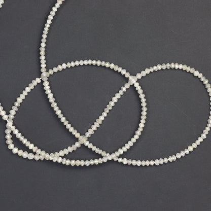 Gray Diamond 1.9mm - 2.2mm Faceted Rondelles Bead Strand