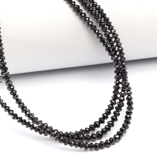 Black Diamond 2mm Faceted Rondelles