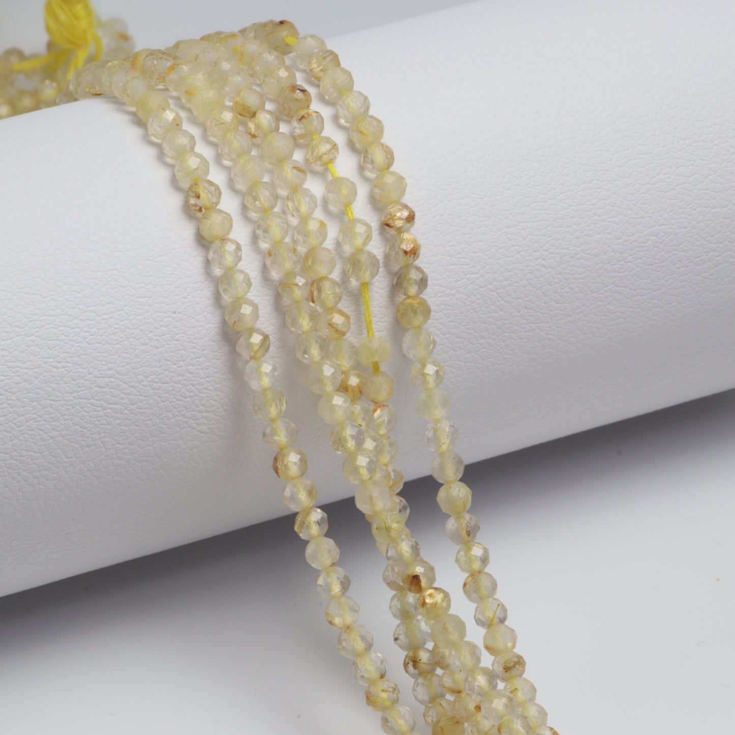 Golden Rutilated Quartz 3mm Faceted Rounds