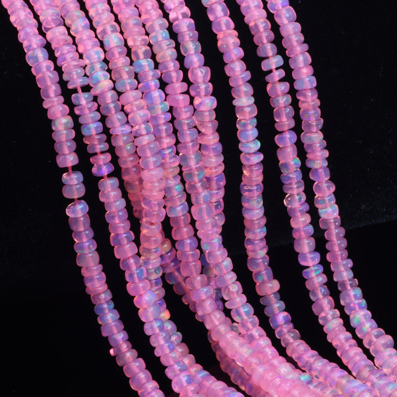 Pink Ethiopian Opal 2.5mm Smooth Rondelles