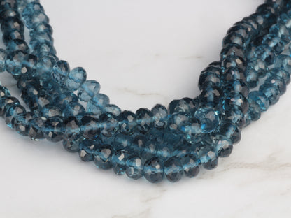 London Blue Topaz 5.5mm Faceted Rondelles