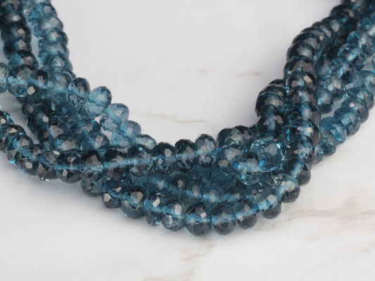 London Blue Topaz 5.5mm Faceted Rondelles